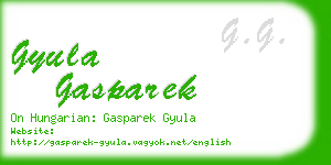 gyula gasparek business card